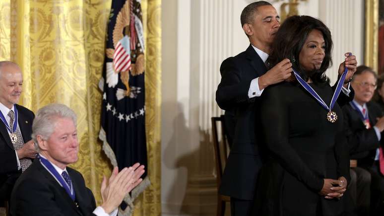Oprah recebeu de Obama a 'Medalha da Liberdade, homenagem presidencial a americanos que se destacam em várias áreas