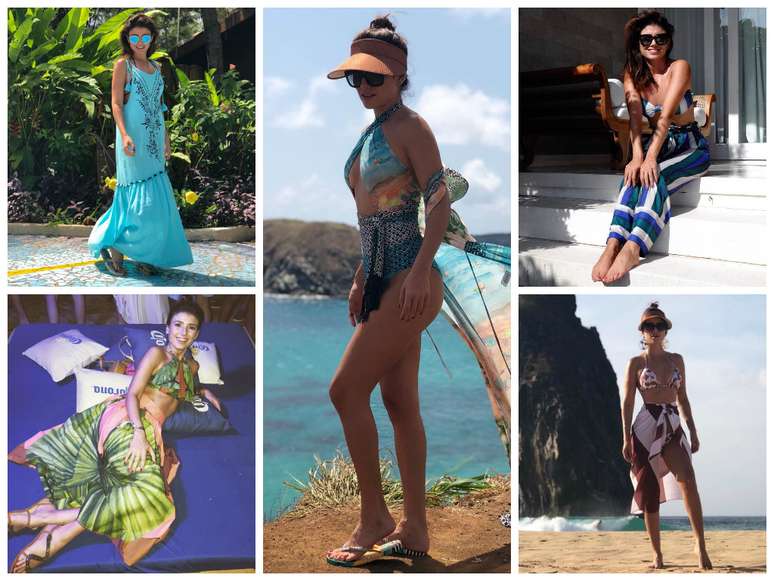 Looks de praia da Paula fernardes (Fotos: @paulafernardes/Instagram/Reprodução)