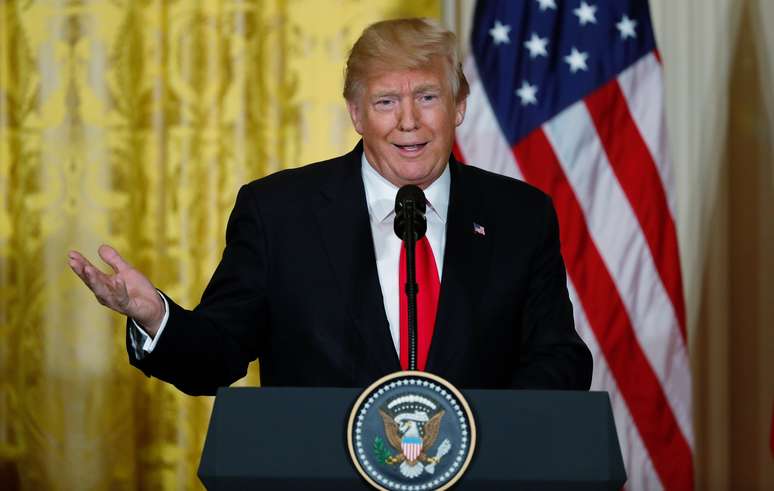 Presidente dos Estados Unidos, Donald Trump, durante coletiva de imprensa na Casa Branca 10/01/2018 REUTERS/Jonathan Ernst