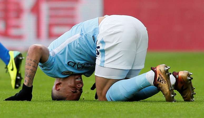 Gabriel Jesus em partida do Manchester City 31/12/2017  REUTERS/David Klein