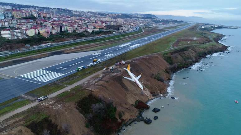  incidente ocorreu na noite de ontem (13) e as imagens da aeronave quase caindo no mar foram divulgadas pela imprensa local.