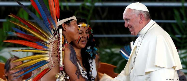 No Peru, primeiro ato do papa foi encontro com indígenas