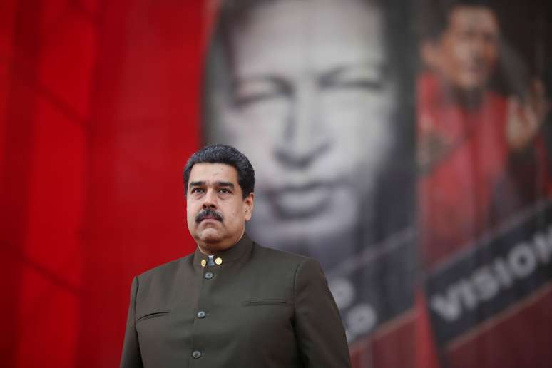 Presidente da Venezuela, Nicolás Maduro, durante evento militar em Caracas 16/01/2018 Palácio Miraflores/Divulgação via REUTERS 