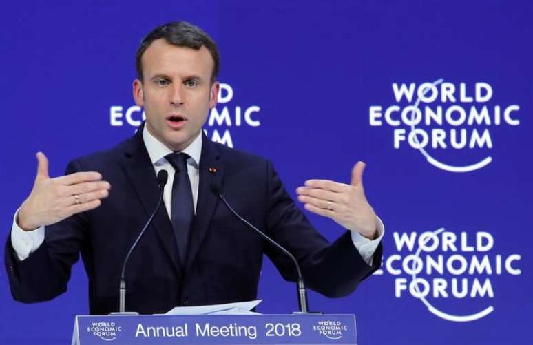 Macron faz discurso em Davos
 24/1/2018   REUTERS/Denis Balibouse