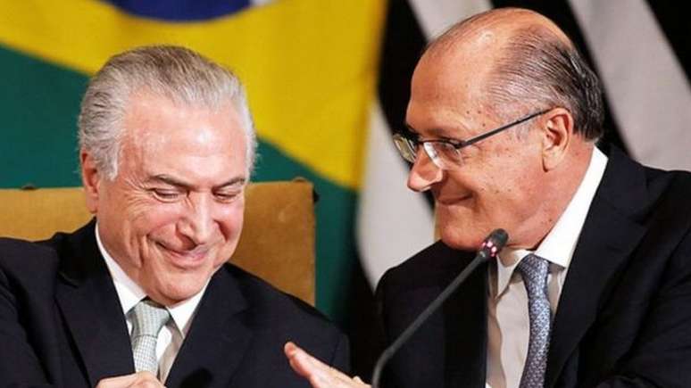 Michel Temer (esq.) e o governador de SP, Geraldo Alckmin