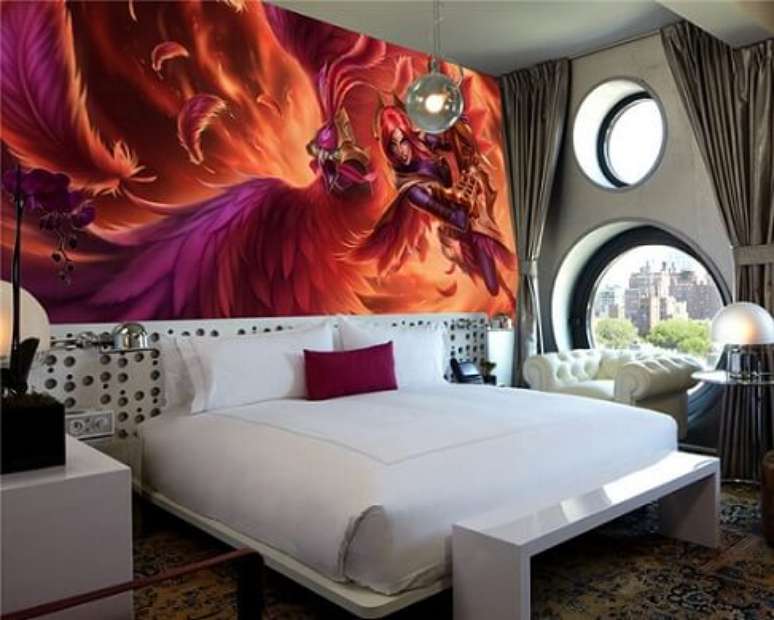 46. Quarto gamer com tema de League of Legends