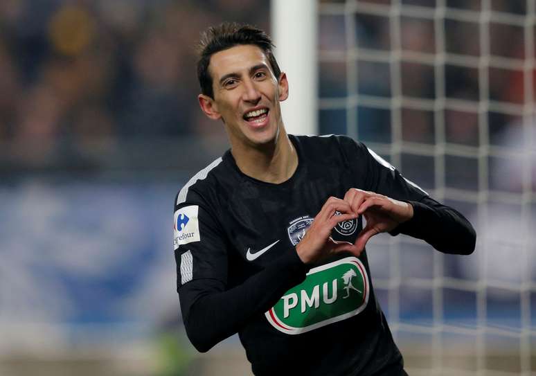 Di Mar&iacute;a comemora gol do Paris St Germain
 6/2/2018           REUTERS/Vincent Kessler
