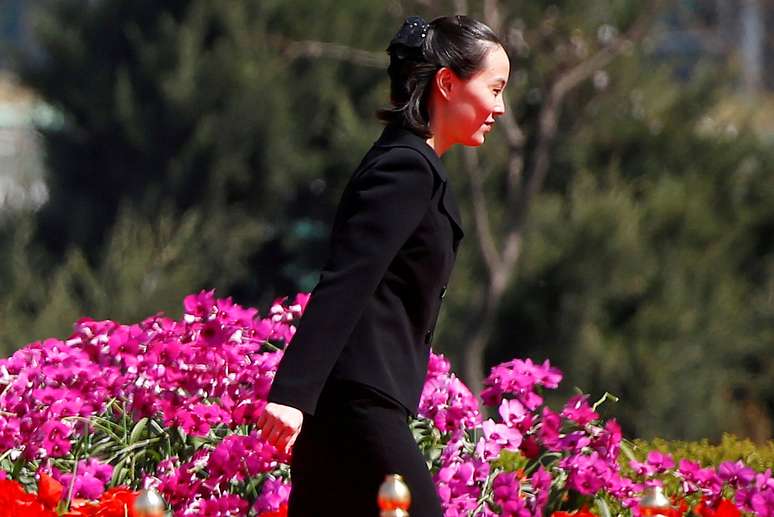 Kim Yo Jong, irmã do líder norte-coreano, Kim Jong Un, durante cerimônia em Pyongyang, Coreia do Norte 13/04/2017  REUTERS/Damir Sagolj