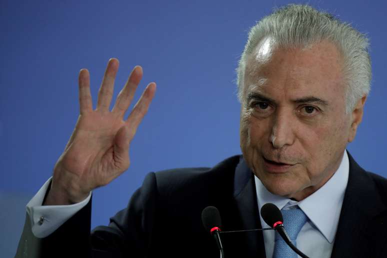 Presidente Michel Temer durante cerimônia no Palácio do Planalto, em Brasília
31/01/2018 REUTERS/Ueslei Marcelino