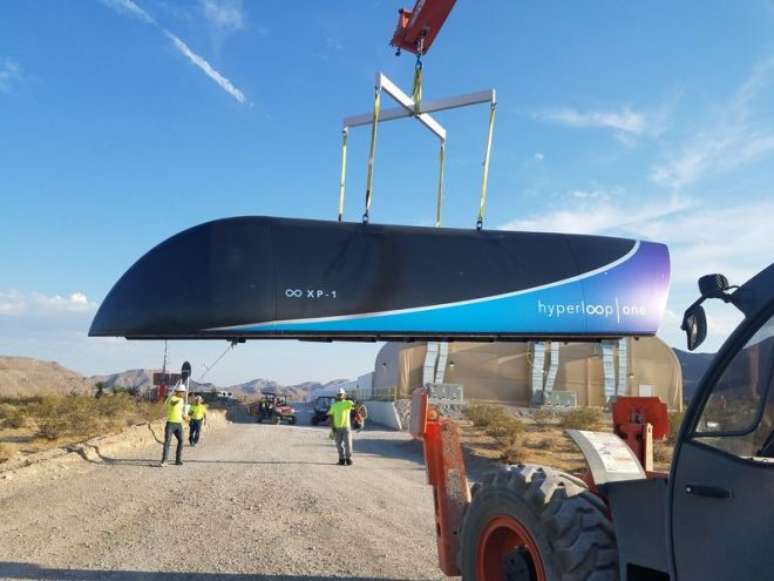 Unidade do Hyperloop One durante testes (Reprodução: Divulgação)