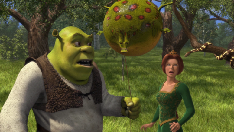O ogro Shrek e a princesa Fiona no primeiro filme da série. Foto: Divulgação