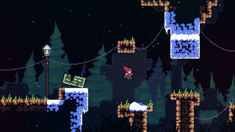 Escolhas interessantes de design permitem que a tela de Celeste seja completamente limpa (Imagem: Divulga&ccedil;&atilde;o/Matt Makes Games)
