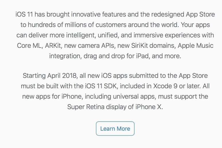 Aviso da Apple enviado a todos os desenvolvedores que têm apps publicados na App Store (Imagem: Reprodução/9to5mac)