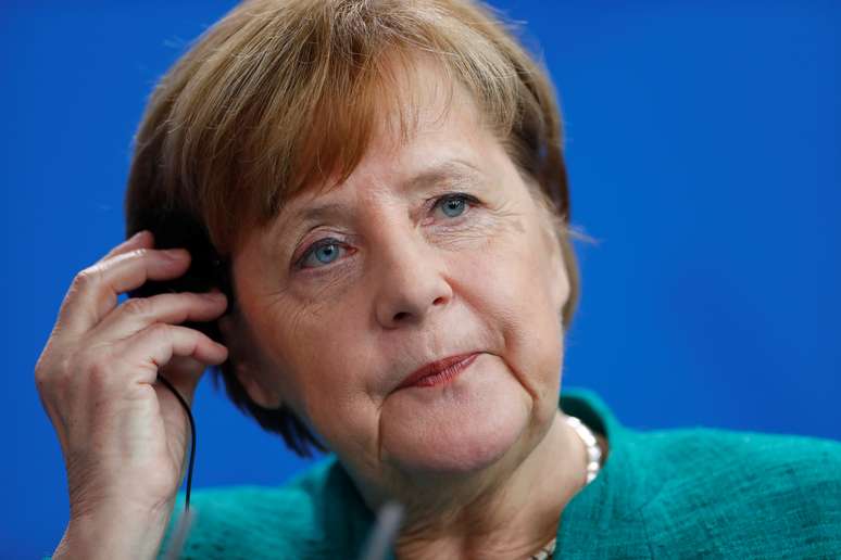 Chanceler Angela Merkel durante coletiva de imprensa em Berlim, Alemanha
16/02/2018 REUTERS/Hannibal Hanschke