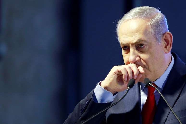 Primeiro-ministro de Israel, Benjamin Netanyahu, durante cerimônia em Ashkelon 20/02/2018 REUTERS/Amir Cohen