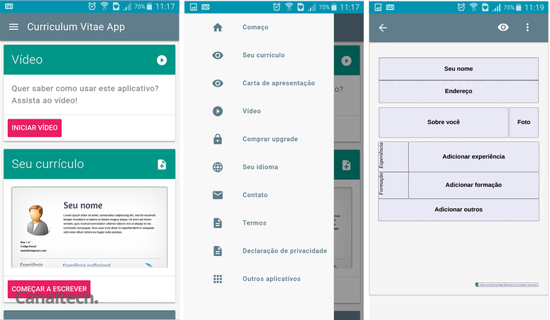 Diversos templates disponíveis. (Captura de Tela: Ares Saturno)