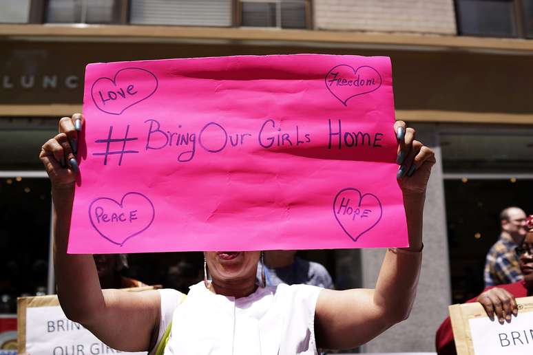 Protesto contra sequestro de 276 garotas em junho de 2014