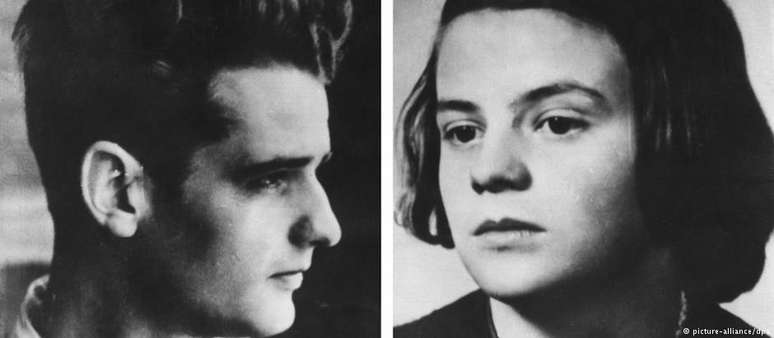 Os irmãos Scholl, em fotos não datadas: condenados à morte