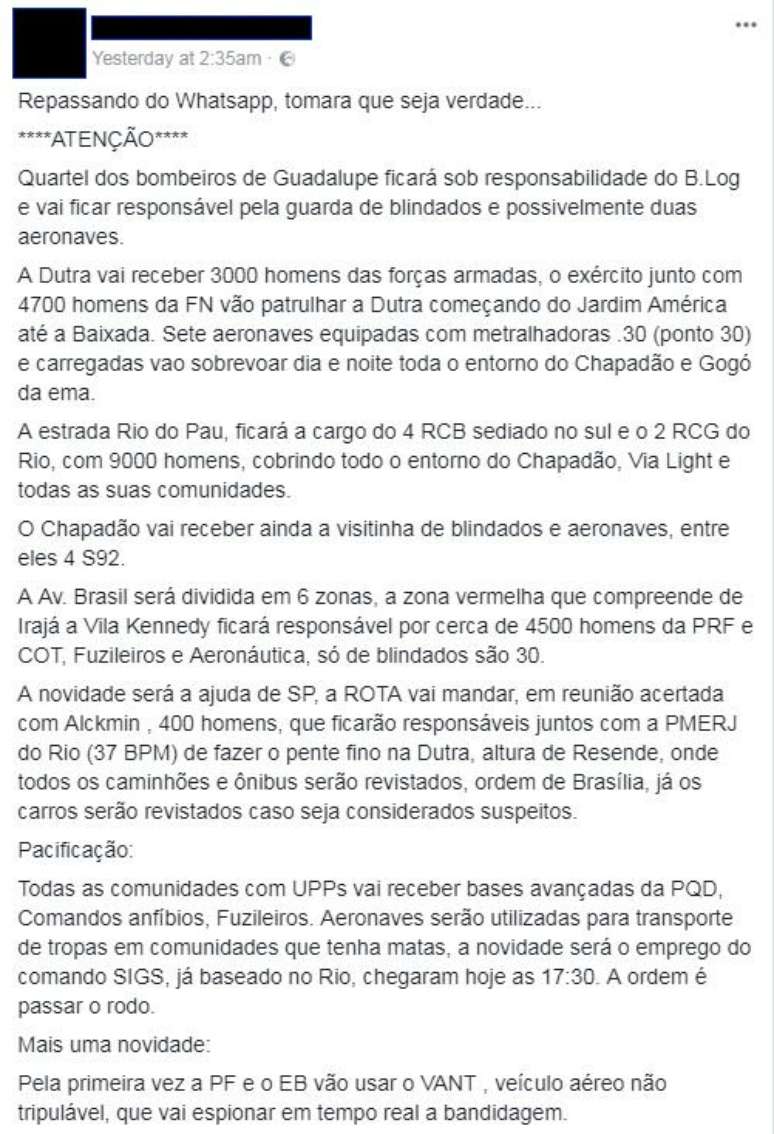 Imagem: Reprodu&ccedil;&atilde;o/Facebook