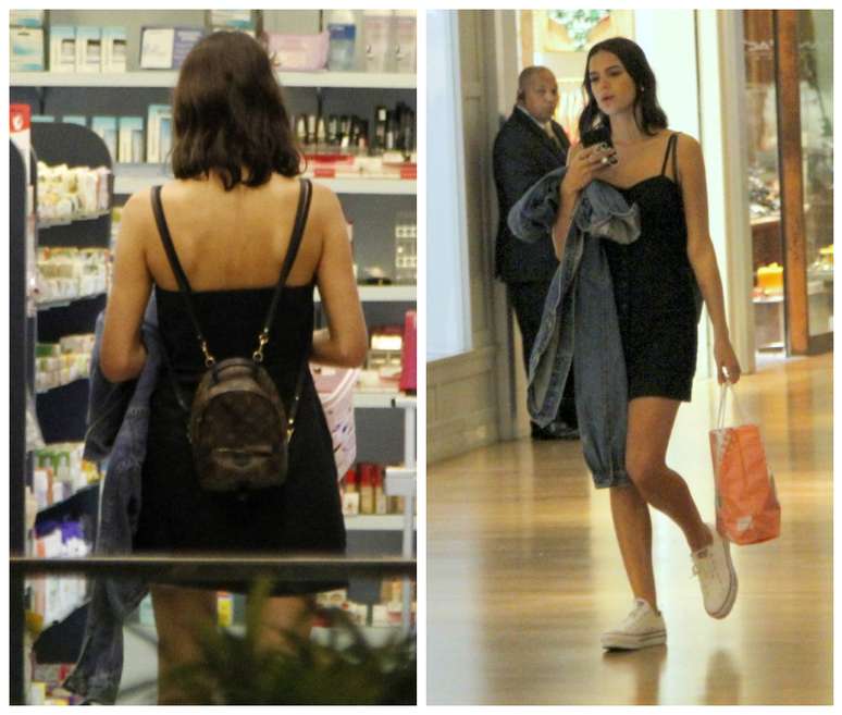 Bruna Marquezine e a mochila Louis Vuitton (Fotos: AgNews)