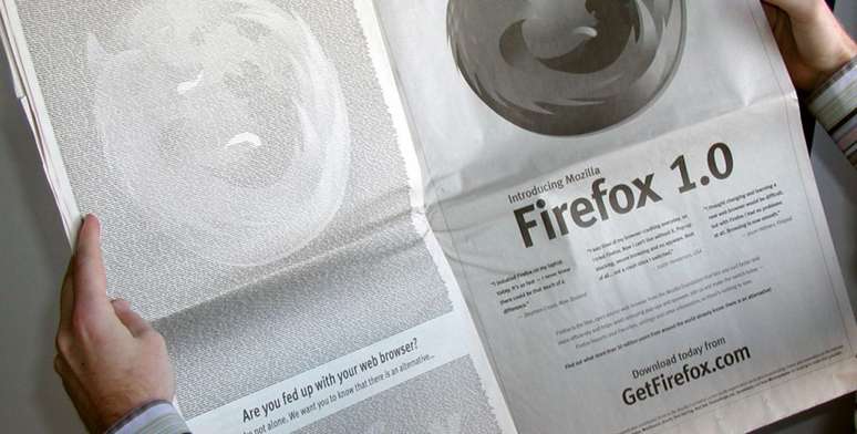 Anúncio do Firefox no The New York Times (Foto: Reprodução/Haberman)