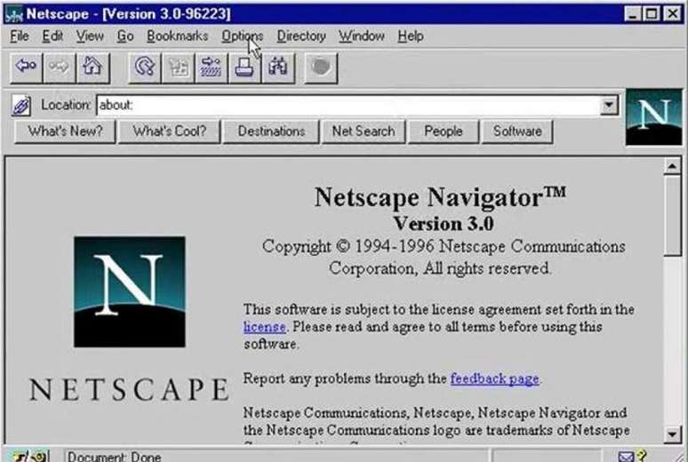 Navegador Netscape (Imagem: Reprodução/Mental Floss)