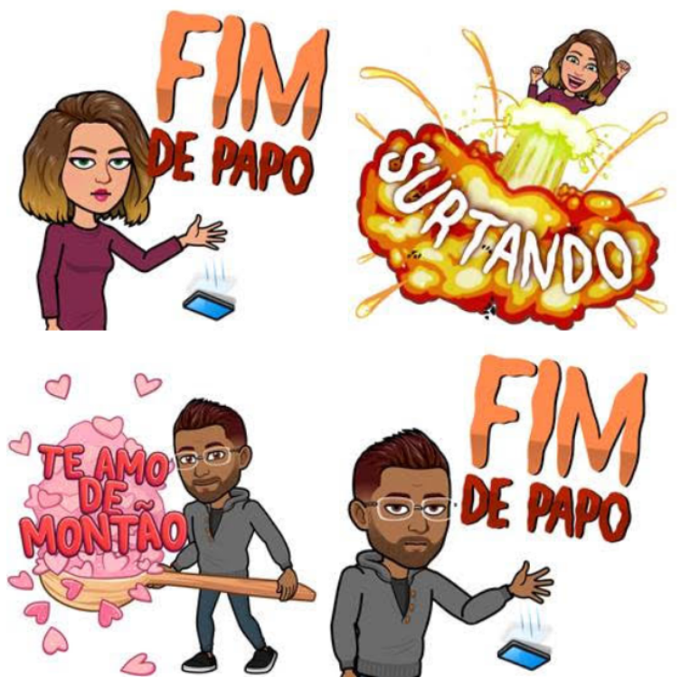 Alguns dos bitmojis em português disponíveis no Snapchat (Imagem: Divulgação)