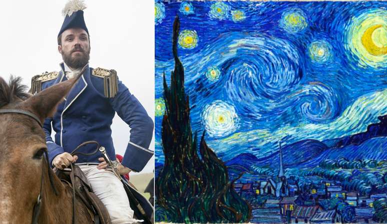 O ator na pele de Francisco na novela Novo Mundo e a tela de Van Gogh que mais o inspira