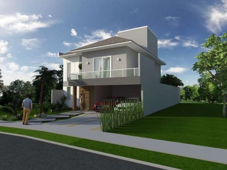 5. Casa com varanda sobre a garagem. Projeto de Arquiteto Caio Pelisson