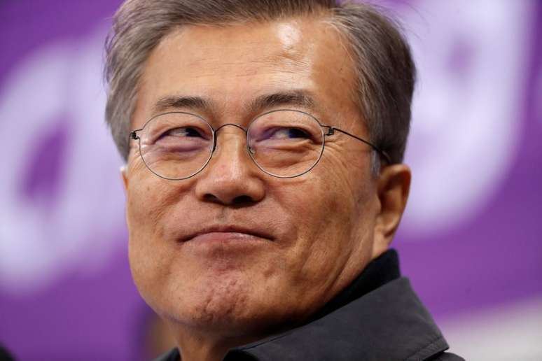 Presidente da Coreia do Sul, Moon Jae-in, durante Olimpíada de Inverno de Pyeongchang 17/02/2018 REUTERS/John Sibley
