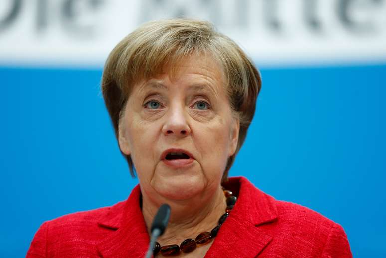 Merkel faz declaração em Berlim
 5/3/2018  REUTERS/Hannibal Hanschke