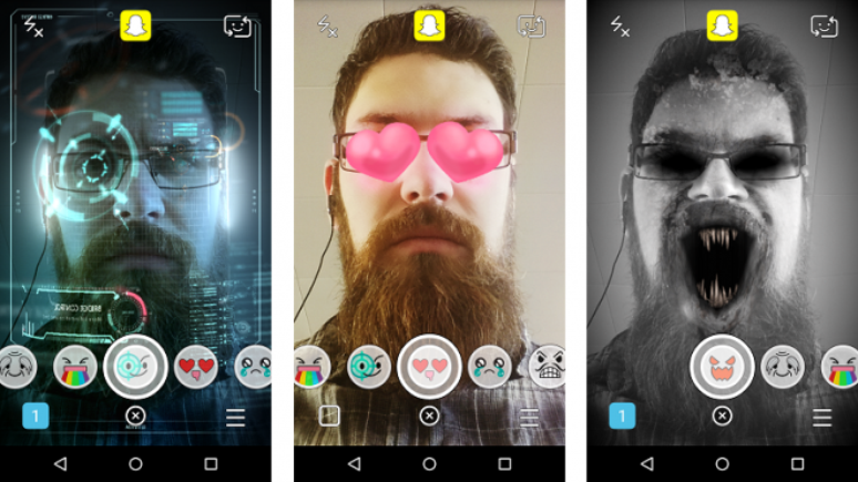 Filtros e lentes do Snapchat, que tornam a rede social mais divertida (Imagem: Snapchat)