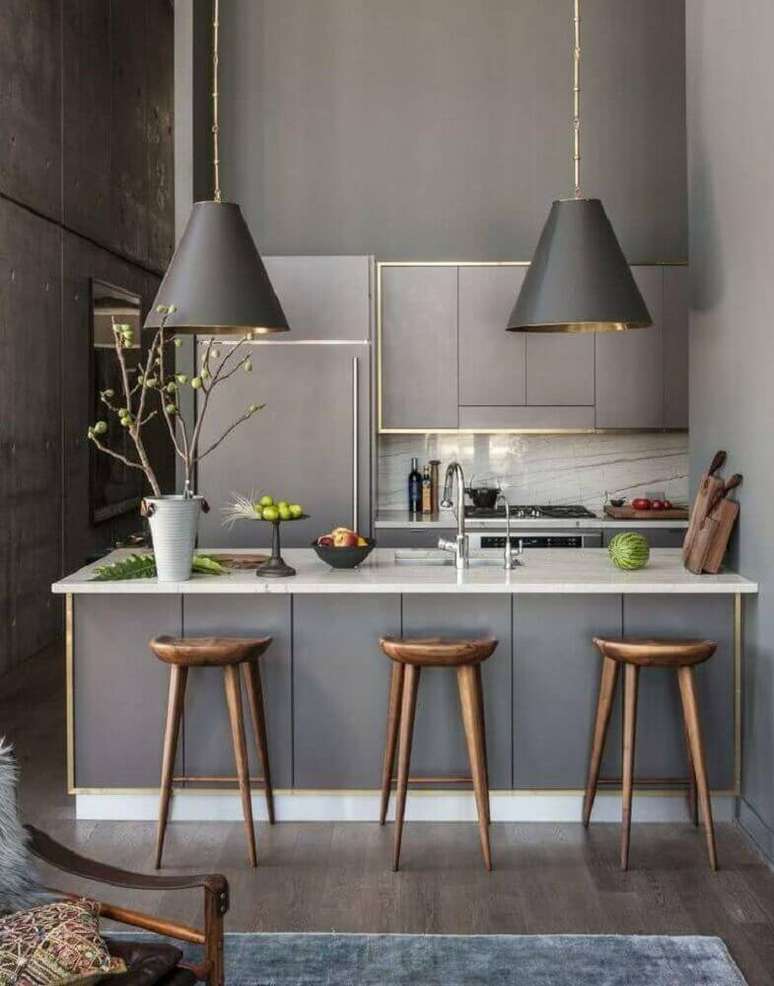 1. O modelo de decoração industrial pode garantir um lindo visual para a sua cozinha moderna.