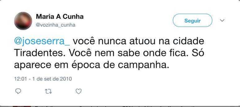 Perfis falsos divulgavam blog e atacavam candidato tucano | Imagem: Reprodução/Twitter