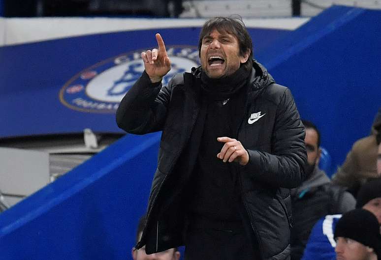 Técnico Antonio Conte durante partida do Chelsea contra o Crystal Palace pelo Campeonato Inglês
10/03/2018 REUTERS/Toby Melville