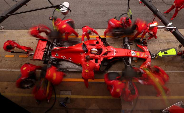 Sebastian Vettel, nos testes da Ferrari no Circuito de Barcelona
