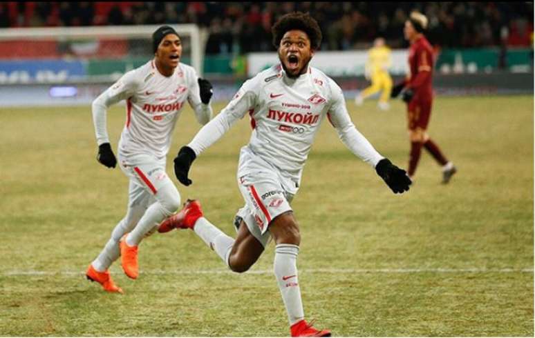 Luis Adriano comemora o gol da vitória do Spartak (Foto: Instagram Oficial do Spartak Moscou)