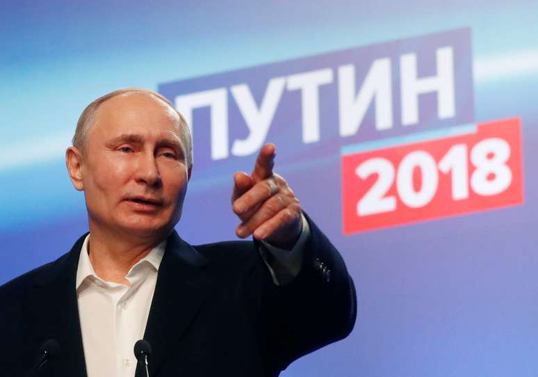 Presidente russo, Vladimir Putin, discursa em Moscou
18/03/2018 Sergei Chirkov/POOL via Reuters 