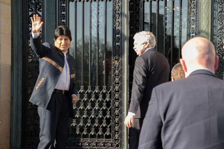 Presidente da Bolívia, Evo Morales, chega ao Tribunal Internacional de Justiça, em Haia 19/03/2018 REUTERS/David Morales  