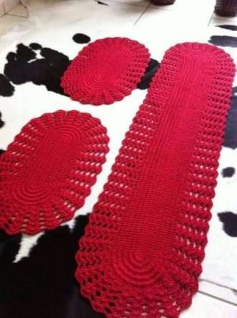 9. Jogo com tapetes de croch&ecirc;