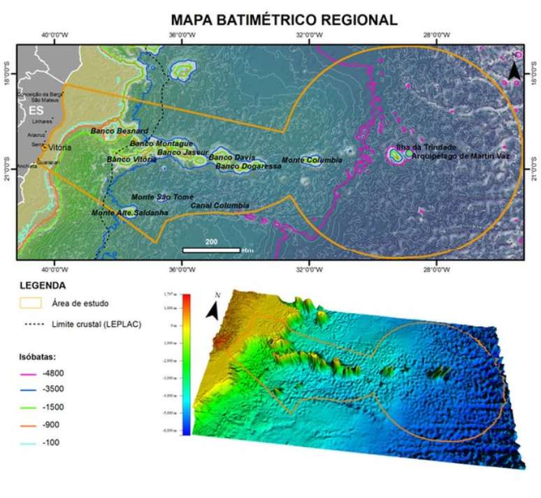 Cadeia de montes submarinos entre Vit&oacute;ria e a ilha de Trindade guarda "floresta tropical no fundo do mar" | Imagem: Museu Nacional - UFRJ