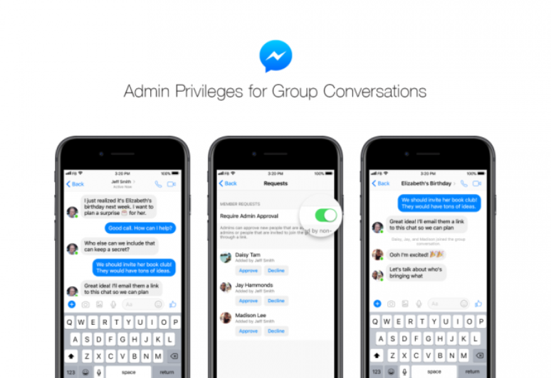 Agora é possível configurar administradores em chats em Grupo no Messenger (Imagem: Facebook)