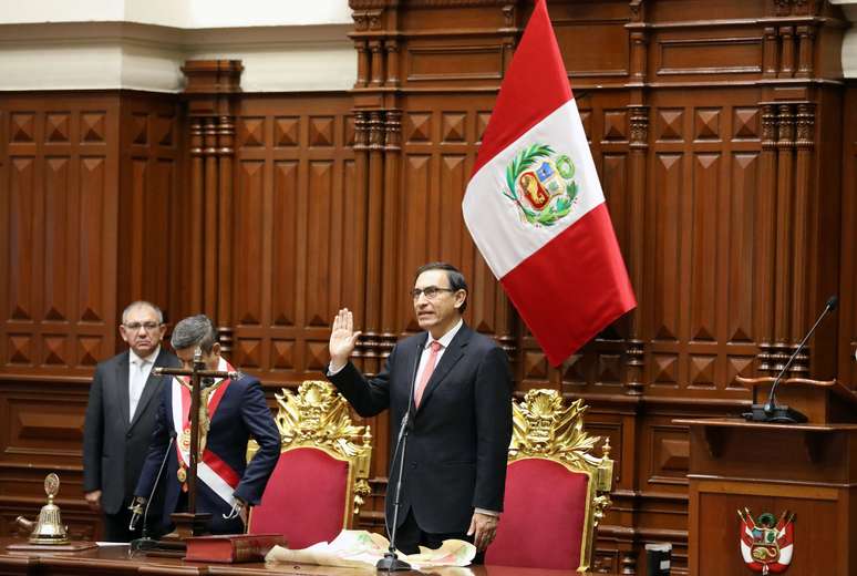 Vice-presidente do Peru, Martin Vizcarra, em  cerimônia de posse em Lima, no Peru
23/03/2018
REUTERS/Mariana Bazo 