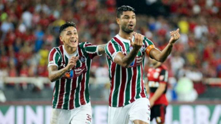 Gum dedicou o gol a filho que está para nascer (Foto: LUCAS MERÇON / FLUMINENSE F.C.)