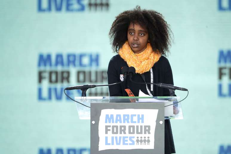 Naomi Wadler: Estudante americana do quinto ano enfatizou que as mulheres negras são as que mais morrem entre todas as americanas | Foto: Chip Somodevilla / Getty Images