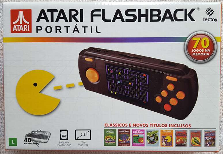 Embalagem brasileira do Atari Flashback Portátil
