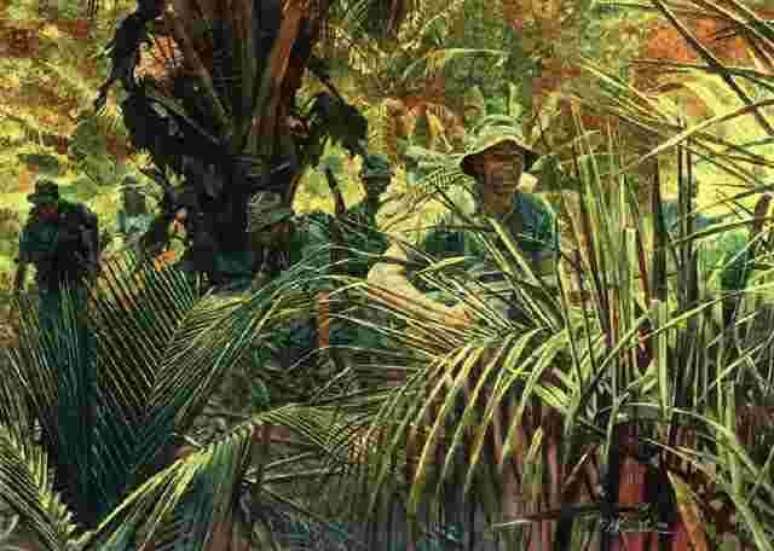 Pelotão se desloca na selva (Ofensiva do Tet, 1968)