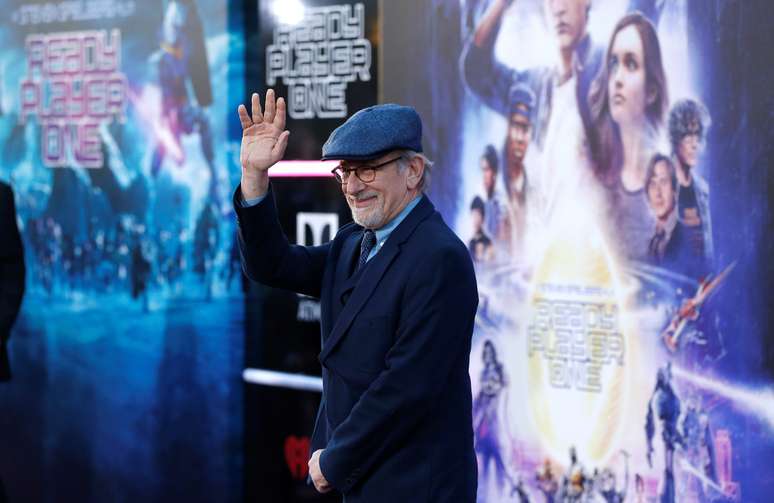 Diretor Steven Spielberg acena em lan&ccedil;amento de &ldquo;Jogador N&ordm; 1&rdquo; em Los Angeles
 26/3/2018    REUTERS/Mario Anzuoni 