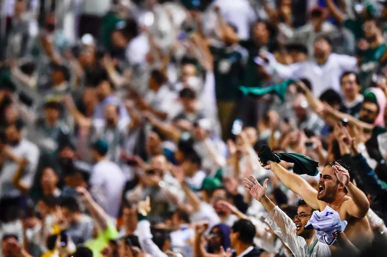 Torcida no segundo jogo entre Palmeiras e Santos no Pacaembu