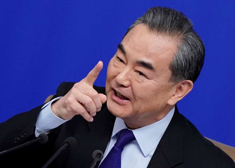 Ministro de Rela&ccedil;&otilde;es Exteriores da China, Wang Yi, durante coletiva de imprensa em Pequim 08/03/2018 REUTERS/Jason Lee 
